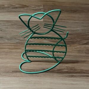 Urban Deco | Cat Shaped Earring Stand - Metal 48 Holes, Jewelry Organizer - Jade